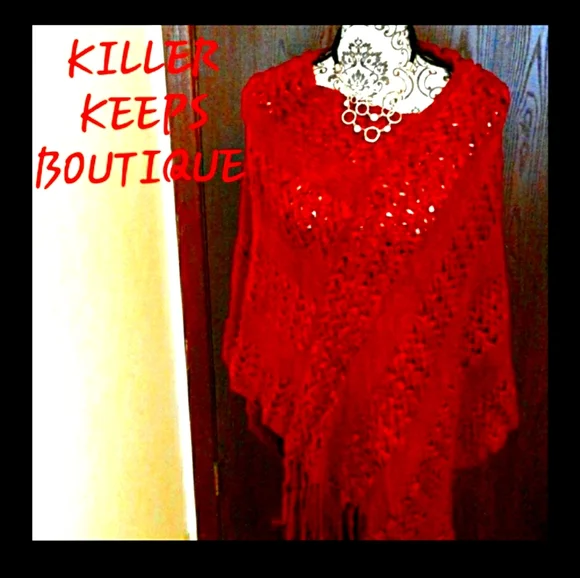 Riahfashion Bohemian Sequin Glitter Poncho - Picture 6 of 14